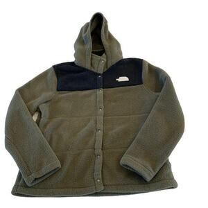 The North Face Women's Gemma Fleece Hoodie Jacket Olive‎ Green and Black Size L